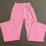 Emory park  Pink Checkered Wide-Leg Pants Photo 1