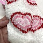 3 X Snuggle Feet Socks Womens Pink Red White Hearts Soft Cozy Warm Fuzzy Sz 5/9 Photo 3