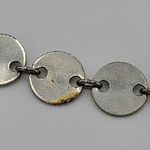 Silver Tone Flat Round Disc Linked Chains Layering Necklace Mod Disco Funky Photo 9