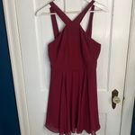 Lulus Lulu’s Forevermore Burgundy Holiday Skater Dress W-730 Size Large Photo 5