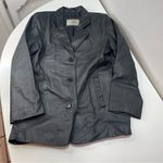 Vtg XL Black Gino Leather Coat Jacket Button Down Whimsigoth Moto Midi Length Photo 0