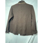 Eileen Fisher Eileen‎ Fisher Brown Merino Wool with Lamb Leather Trim Blazer- Size S Photo 1