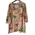 J.Jill Floral Tunic Top Womens Sz XLp Beachy Tropical Vacation Summer Boho Photo 0