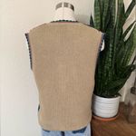 Vintage fall Squirrel Sweater Vest Ramie Cotton 90s Fall Knit small embroidered Tan Photo 7