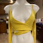 Long sleeve crop top Yellow Photo 0