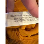 ZARA  Dress Women Small Mustard‎ Yellow V Neckline Strappy Shoulders Pleated Maxi Photo 13