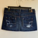 American Eagle 🌞 Dark Wash Distressed Ripped Button Fly Micro Denim Skirt Photo 7