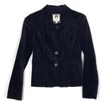 I Love H81 Women’s Navy Blue Velvet Blazer Photo 0