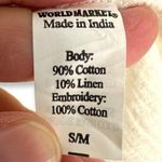 World Market | NWT | S/M Floral Embroidered Soft White Flowy Muslin Like Blouse Photo 8