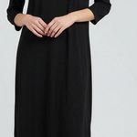 J.Jill Wearever Black Mock Neck Midi Dress Petite Small Stretch Knit Minimalist Size undefined Photo 0