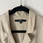 Quince 100% Linen Button Down Top in Tan Size Small Photo 3