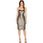 Milly  Marta Couture Metallic Strapless Dress, Gold/Black, Boned, Size 8, NWT‎ Photo 3