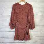 Princess Polly Dalko Mini Dress Red Floral Balloon Sleeve Ruffle Women's Size 4 Photo 2