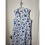 Rachel Zoe Dress Tiered Maxi Fish Beach Ocean Nautical Vacation Resort XL NEW Photo 1