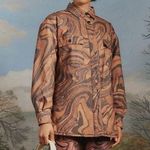 House Of Sunny NWT Paradise Oversized Long Sleeve Shacket Mahogany Jacket sz Med Photo 0