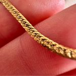Vintage Gold Tone Herringbone Chain Necklace Womens Photo 3