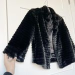EXPRESS Black Faux Fur Cropped Jacket Photo 2