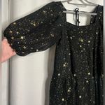 Nasty Gal  Black and Metallic Gold Star Flouncy Babydoll Dress 6 Photo 5