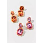 Urban Outfitters Vida Gem Post Earrings in Pink NWT Sparkle Shine Oversized Photo 2