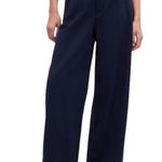 Madewell  Women’s Size 6 Navy Blue The Harlow Wide Leg Linen Blend Pants Photo 0