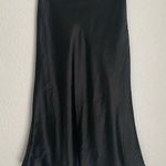 Black silky midi high waist slip skirt size XS / S Photo 0