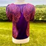 Juicy Couture  hot pink/purple design printed blouse with puff sleeves Photo 9
