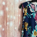 Vanilla Bay  Navy Blue Bright Floral Print Swing Tank Dress Photo 3