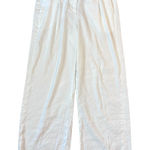 J.Crew White Linen Blend Pants High Rise Wide Leg Size 10 Photo 0