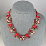 Kate Spade  New York Bashful Blossom Statement Necklace Rhinestone Coral Pink Photo 0