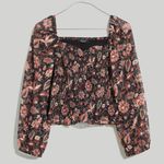 Madewell  Lucie Smocked Top in Floral Size L Photo 0