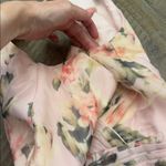 Mac Duggal IEENA FOR 
Light Pink Floral Print Asymmetrical Ruffle Hem Dress Photo 8