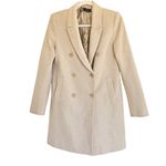 ZARA  Women's XS Double Breasted Mid Length Coat Oatmeal Peacoat Photo 1