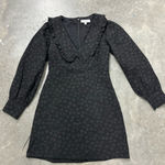 Moodie Collared Dress Black Textured Mini Long Sleeved Mallgoth Edgy Women Small Photo 0