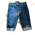 Faded Glory  Stretch‎ Denim Capri Jeans Size 12 Blue Womens Cuffed Dark Wash Photo 3