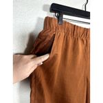 Garnet Hill Garnett Hill Autumn Orange brown Pull on Crop Wide Leg Linen Pant Size Medium Photo 1