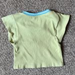 Urban Outfitters Light Green and Blue Trim Baby Tee Photo 3