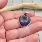 Natural Purple Lepidolite 925 Sterling Silver Pendant Photo 7