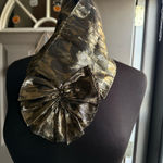 80/90s gold leopard print lamé neck hair wrap with Velcro Photo 0