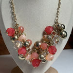 New York & Company Pink, Coral Beaded Gold Necklace NWT Photo 0