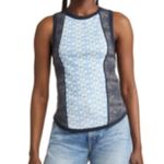 Free People  shirt Too Hot To‎ Handle Retro Tank blue hues Small NWT Photo 1