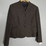 Brooks Brothers  100% Wool Blazer Womens Sz 12P Large Pockets Herringbone Photo 0