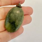 Oval jade pendant necklace Green Photo 6