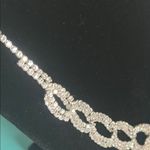 Regal Rhinestone Twisted Chevron Drop Silver Bridal Prom Formal Wear Necklace Photo 3