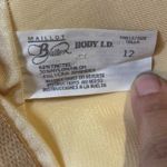 Bather Body Ld Yellow Textured Geo Print One Piece Swimsuit Maillot Size 12 VTG Photo 3