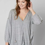 Free People  Just a Henley Top Heather Grey Photo 0