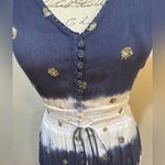 GOA Paris Blue & White Asymmetric Hem V Neck Midi Dress Floaty Fairycore Sz M Size M Photo 6