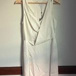 Halston Heritage Halston Cream Satin Cowl Neck Cocktail Dress NWT Photo 0