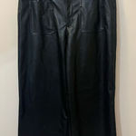Bagatelle  Collection Black Wide Leg Cropped Vegan Leather Pants L Photo 0