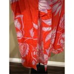 easel Size S (Oversized)  Los Angeles Floral Print Midi Dress in Hot Coral Photo 6