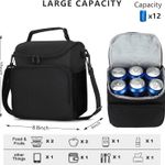 Lunch Box for Men,Insulated Lunch Bag Women with Adjustable Shoulder Strap, Cooler Bag with Drinks Holder for Adult Work Picnic Beach Workout Photo 4